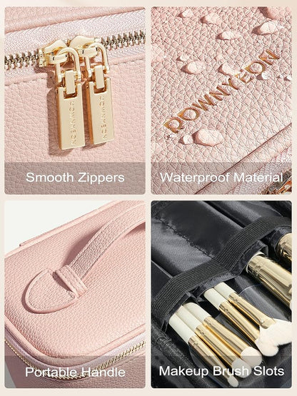Cosmetic Bag, ROWNYEON Makeup Bag, Portable Makeup Train Case, Travel Toiletry - Image 4