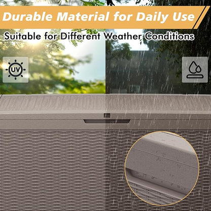 Outdoor Storage Box, Resin Deck Boxes Outdoor Waterproof - Image 3