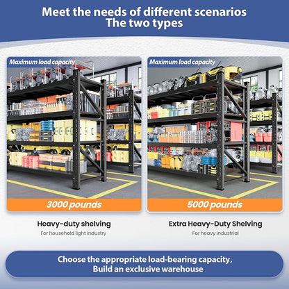 3000LBS Storage Shelves, Adjustable Industrial Shelving, 4 Tier Metal Shelving - Image 5