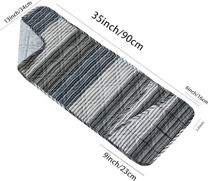 Brilliant Sunshine Multi Grey Stripes Patchwork Couch Armrest 5 Pockets - Image 6