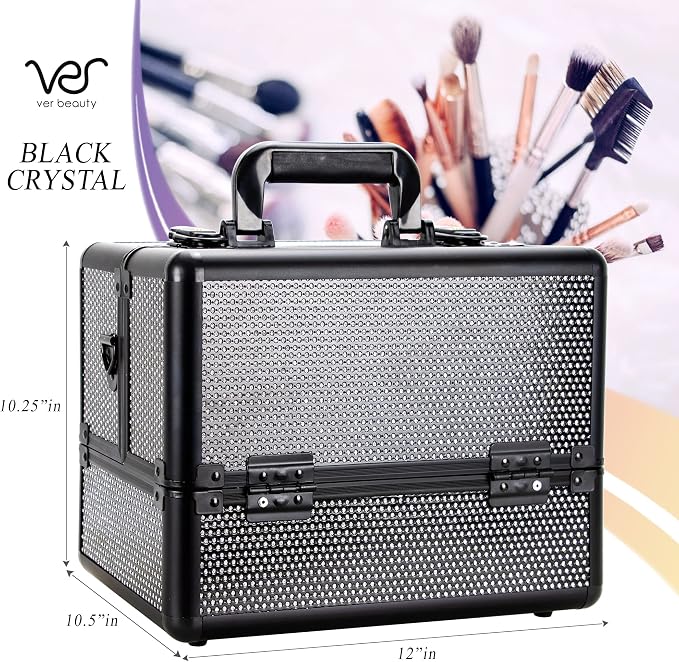 Ver Beauty Cosmetic Train Makeup Case Organizer Storage Extendable Trays Keys - Image 3