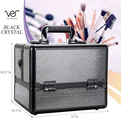 Ver Beauty Cosmetic Train Makeup Case Organizer Storage Extendable Trays Keys - Image 3