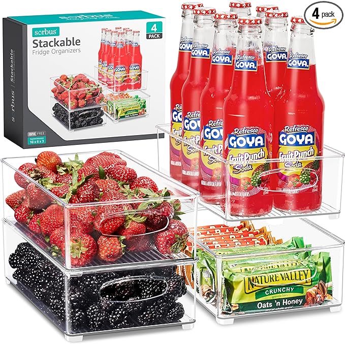 Sorbus Stackable Refrigerator Organizer Bins by Sorbus