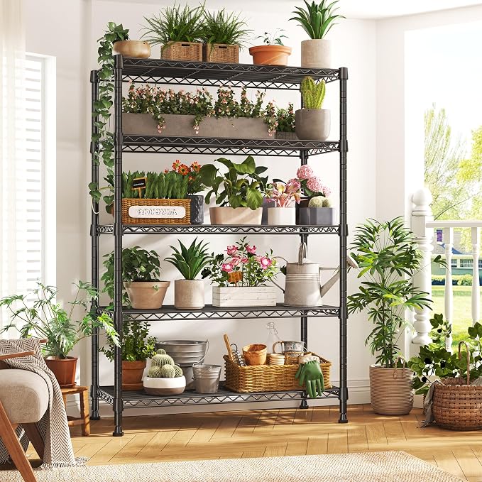 REIBII Storage Shelves, 5-Tire Wire Shelving Load 1000LBS Metal Shelves - Image 8