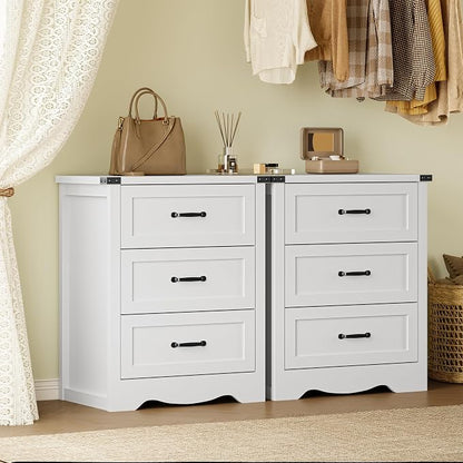 3-Drawer Dresser for Bedroom, Small Wooden Chest of Drawers - Image 7
