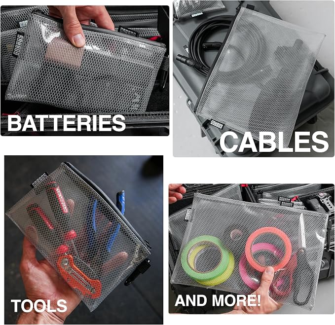 GOBAGS Air Production Multi‑Size Clear Zipper Pouch – Cable Organizer & Travel - Image 3