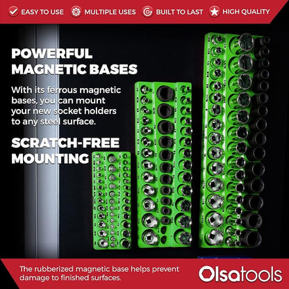 Olsa Tools Magnetic Socket Organizer | 3pc Socket Holder Kit | 1/2-Inch - Image 5