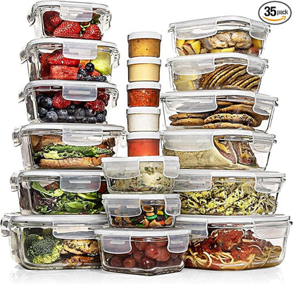Razab 35 Pc Set Glass Food Storage Containers by RazabHomeGoods