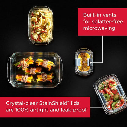 Rubbermaid Brilliance Glass Food Storage set of 4 containers 8 total pieces - Image 2
