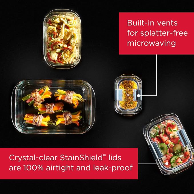 Rubbermaid Brilliance Glass Food Storage Containers, 8 Cup, Leak-Proof - Image 2
