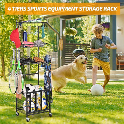 PLKOW Sports Equipment Storage for Garage, Indoor/Outdoor Sports Rack for Garage - Image 6