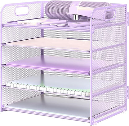 Letter Tray Paper Organizer 5-Tier Desk Organizer File Organizer Paper Holder by Sinboun