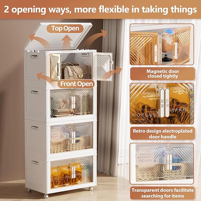 Storage Bins with Lid 76QT, Stackable Storage Containers with Wheels and - Image 4