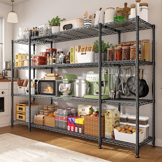 REIBII 78.4''W Garage Shelving Wire Shelving Unit Load 1500LBS, 4 Tier Metal - Image 2