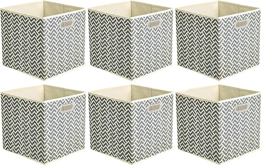 Amazon Basics Collapsible Cube Storage Organizer Bins, 10.5 x 10.5 x 11 inches by AmazonBasics
