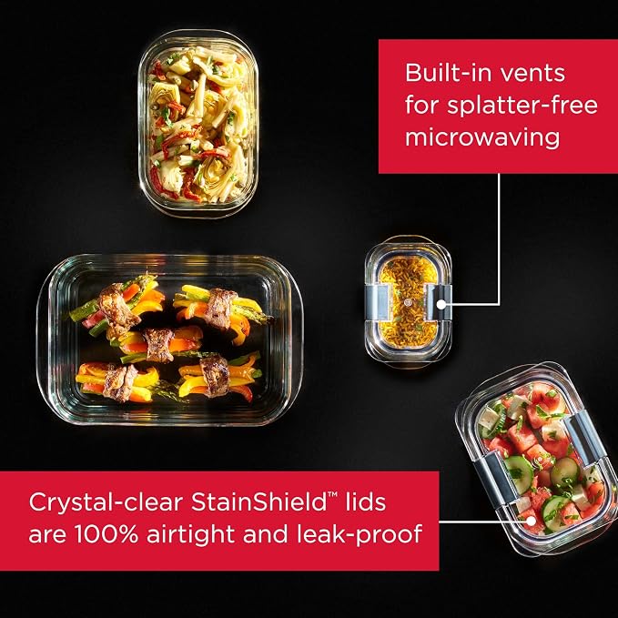 Rubbermaid Brilliance Glass Food Storage Containers, Leak-Proof - Image 4