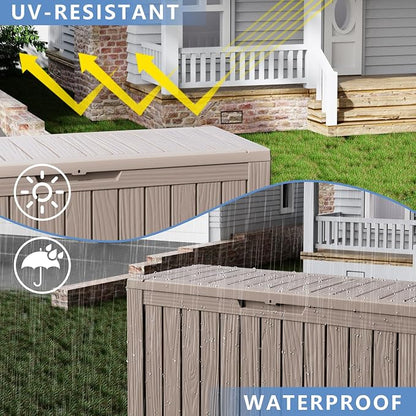 80 Gallon Waterproof Resin Deck Box, UV Resistant Outdoor Storage - Image 2