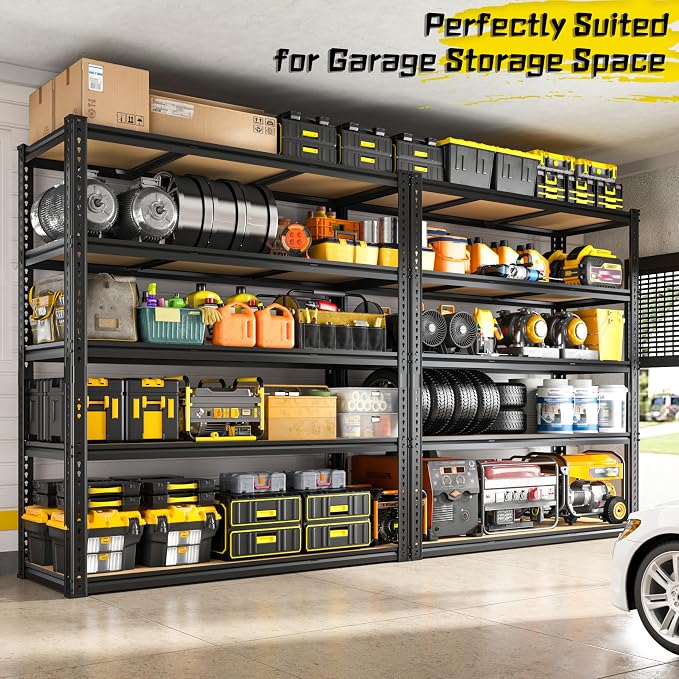 48" W Garage Shelving Heavy Duty 2800LBS Garage Storage Shelves, 5 Tier - Image 5