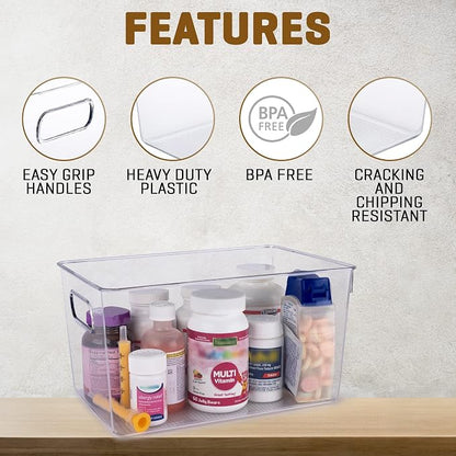 Clear Plastic Storage Bins, Pantry Organizers and Storage, Kitchen Organization - Image 2