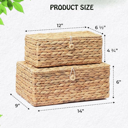 Set of 2 Rectangular Wicker Storage Bins - Image 5