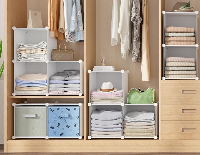 Stackable Closet Organizers and Storage 6 Cube Storage Organizer Closet - Image 4