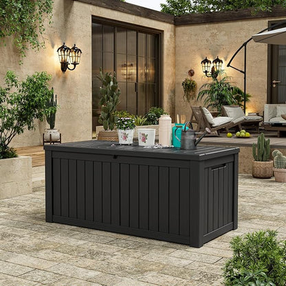 120 Gallon Outdoor Storage Box, Resin Deck Boxes Outdoor Waterproof - Image 4