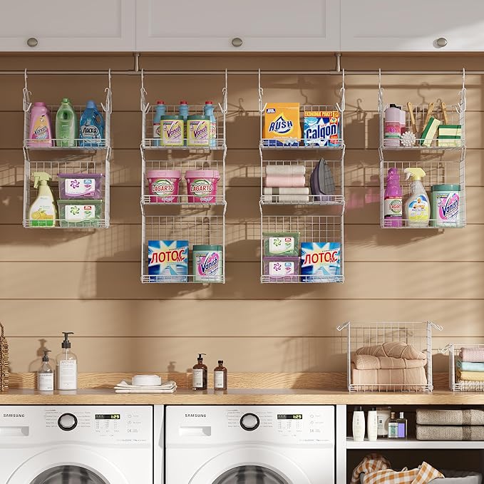 Sonyabecca 5-Tier Hanging Laundry Basket Organizer: Foldable Wire Shelf Basket - Image 5