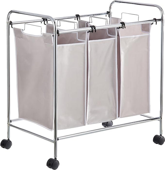 Amazon Basics 3-Bag Rectangular Laundry Bag Hamper Sorter Basket by AmazonBasics