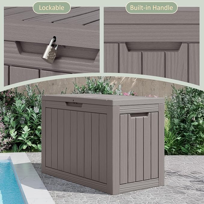 Outdoor Storage Box, Weather-Resistant Resin Deck Box - Image 4