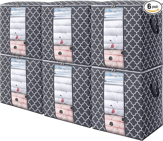 WISELIFE Storage Bags 6 Pack/100L Large Blanket Clothes Organization and by WiseLife