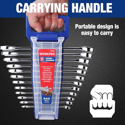 WORKPRO 2-Piece Wrench Organizer, 24-Slot Plastic Holder Set - Image 6