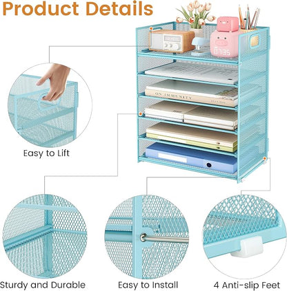 Subekyu 6 Tier Office File Paper Desk Tray Organizer - Image 5