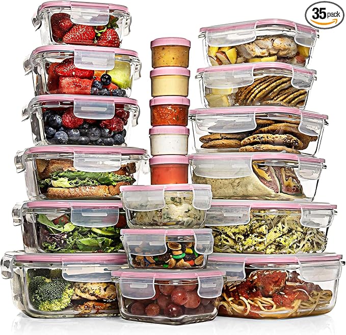 Razab 35 Pc Set Glass Food Storage Containers by RazabHomeGoods