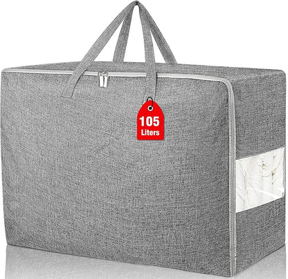 105L Extra Large Storage Bags, Folding Moving Comforter Blanket Storage Bags by Besslly
