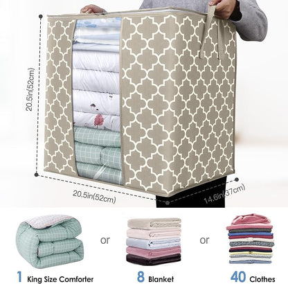 WISELIFE Storage Bags 4 Pack/100L Large Blanket Clothes Organization and - Image 3