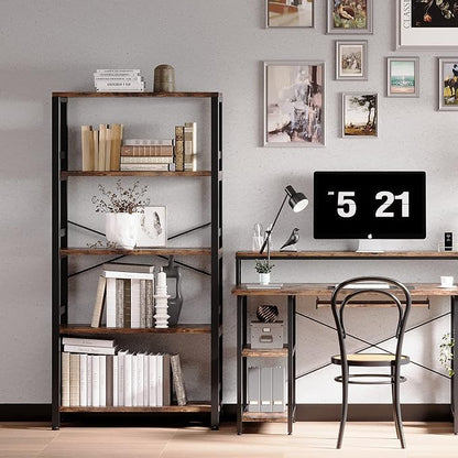 IRONCK Bookshelves and Bookcases, 31.5in Wide Shelf 5-Tier Ladder Shelf - Image 2