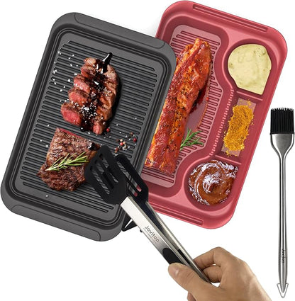 4PCS Melamine Grill Prep Station Tray Set, Outdoor BBQ Grill Station Accessories - Image 3