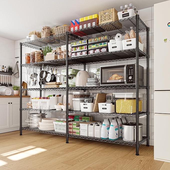 REIBII1450LBS Metal Shelving Unit Storage Shelves 5 Tier Wire Shelving 58.1''W - Image 2