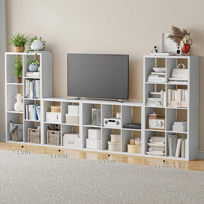 Cube Storage Organizer Bookcase, Decorative 11 inch Open Back Cubical Shelf - Image 4