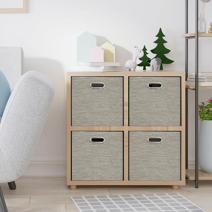 Posprica 15.12"x12.13"x12.01" Storage Cube Bins, Linen Decorative Closet - Image 7