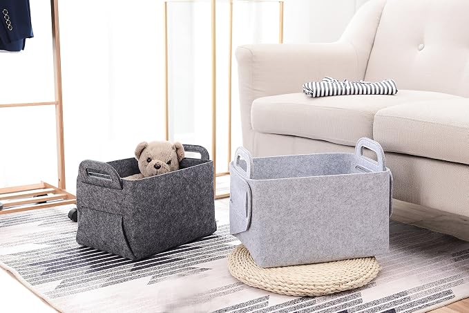Minoisome Storage Basket Felt Storage Bin Collapsible& Convenient Box Organizer - Image 4