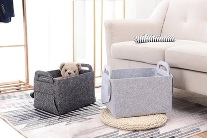 Storage Basket Felt Storage Bin Collapsible& Convenient Box Organizer - Image 3