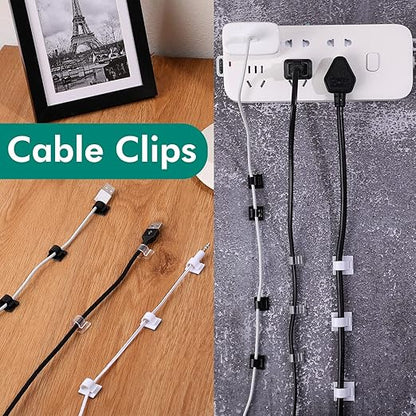 60 Pieces Mini Cable Clips Self Adhesive Light Clips Light Hooks Wire Cable - Image 6