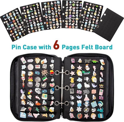 Enamel Pin Display Pages Pin Carrying Case, Pins Collection Storage Organizer - Image 2