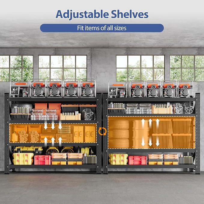 3000LBS Storage Shelves, Adjustable Industrial Shelving, 4 Tier Metal Shelving - Image 6