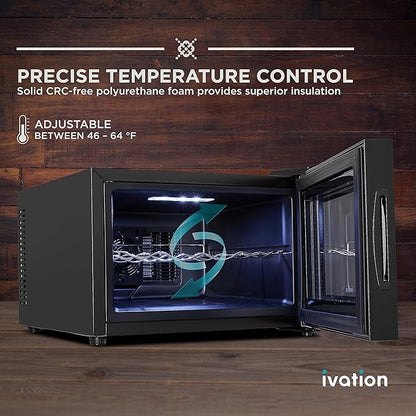 Ivation Premium 8 Bottle Horizontal Thermoelectric Wine Cooler/Chiller Counter - Image 3