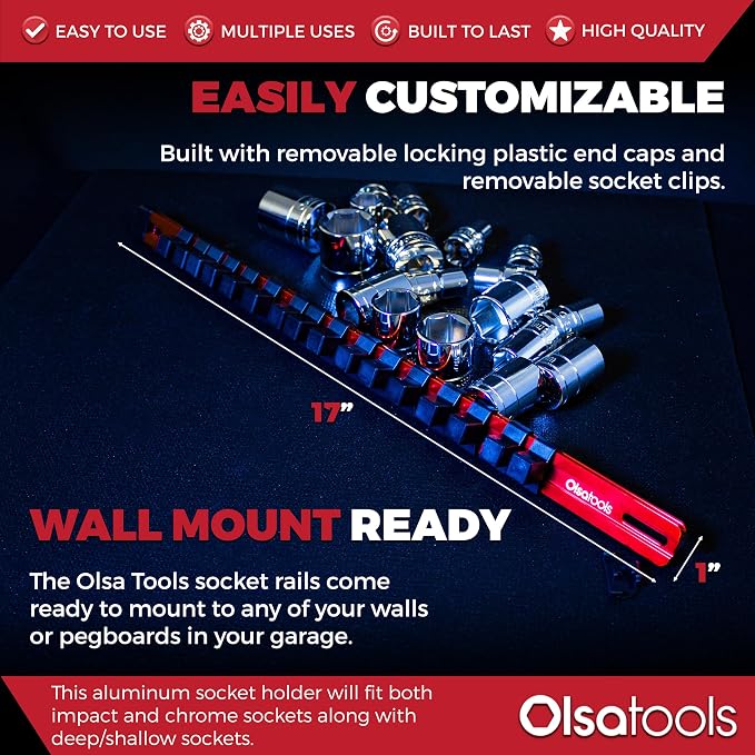 Olsa Tools 1/2-Inch Drive Aluminum Socket Organizer - Image 3