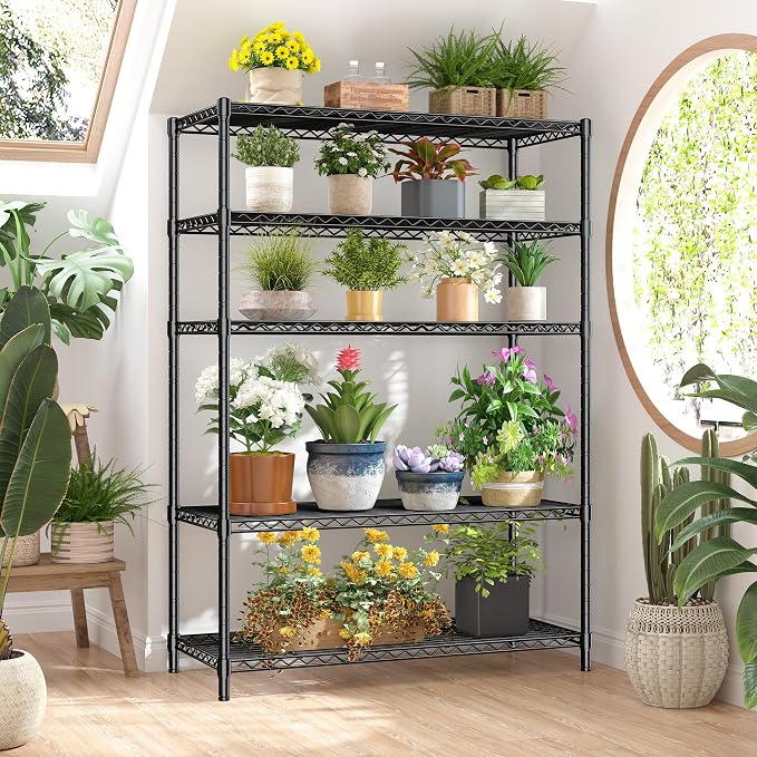 5 Tier Storage Shelves 71" H Wire Shelving Adjustable Metal Shelving, 1000LBS - Image 5