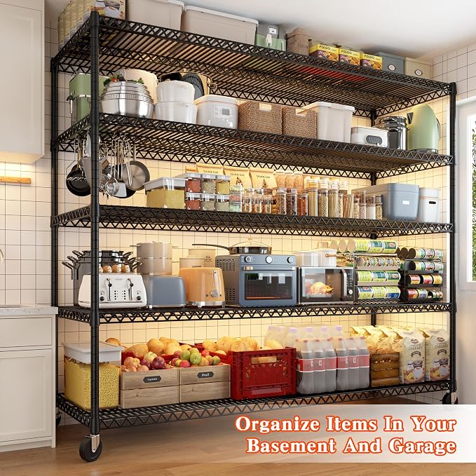 REIBII Storage Shelves 3200 LBS Capacity Wire Shelving - Image 6