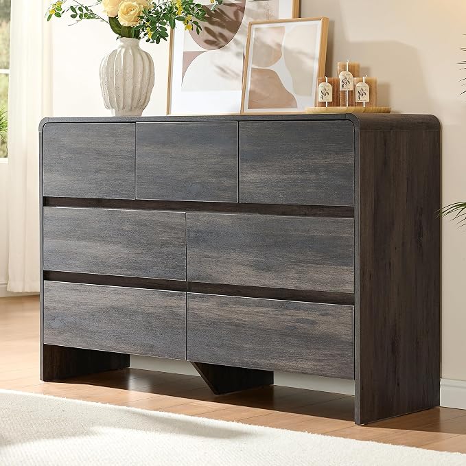 AMERLIFE 7 Drawer Dresser for Bedroom, Anti-Tip Kit, Wood Cabinet Organizer for - Image 2